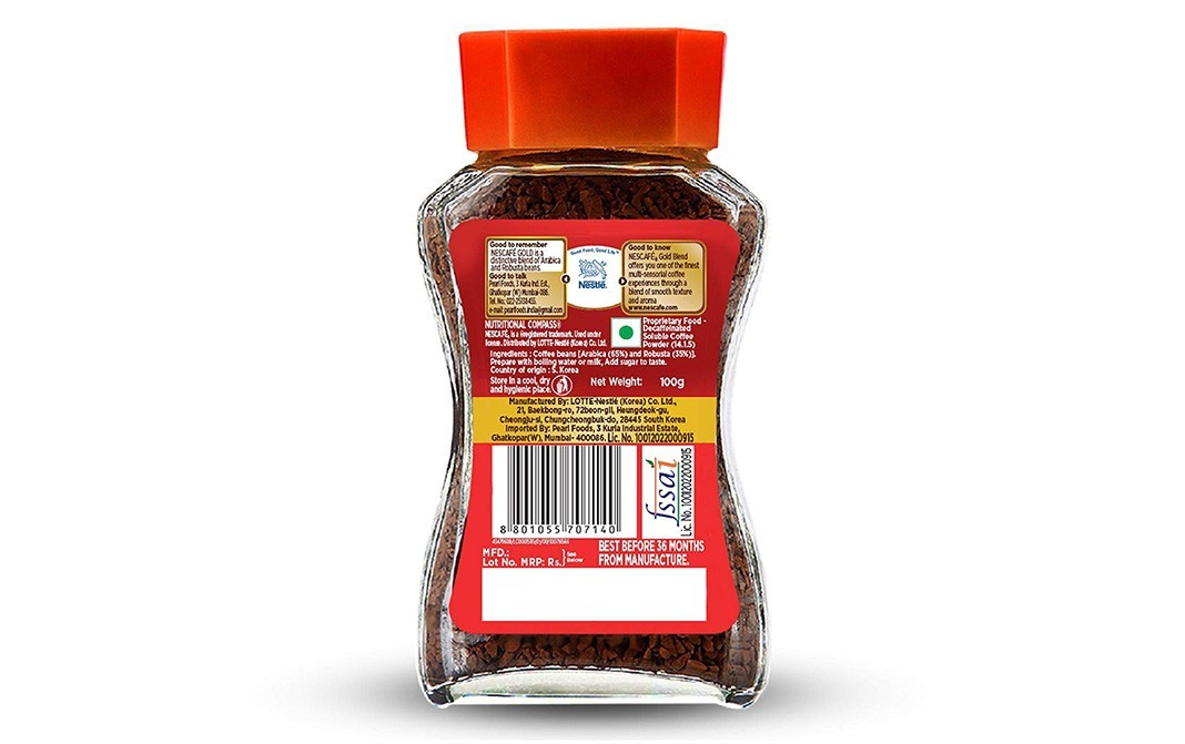Nescafe Gold Blend Decaf Coffee   Glass Bottle  100 grams